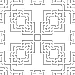 Geometric pattern of lines.  Black and white pattern for web page, textures, card, poster, fabric, textile.