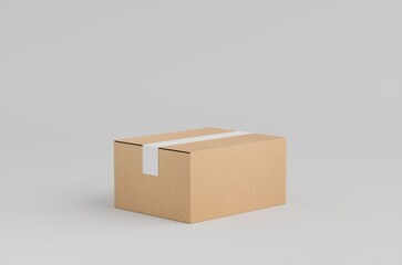 Cardboard Carton Box Mockup 3D Illustration