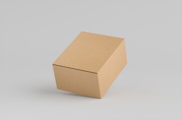 Cardboard Carton Box Mockup 3D Illustration