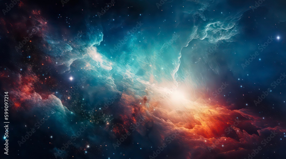 Wall mural abstract space background. galaxies, nebula and stars in space. generative ai.