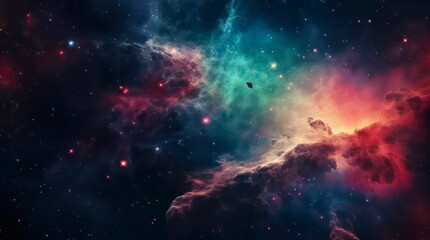 Naklejka premium Abstract space background. Galaxies, nebula and stars in space. Generative AI.