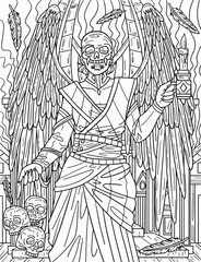 Halloween Angel of Death Coloring Page for Adults Generative AI