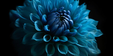 Blaue Dahlien Blüte Makro - mit KI erstellt	