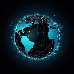 Naklejka premium Global network modern creative telecommunication and internet connection. generative AI