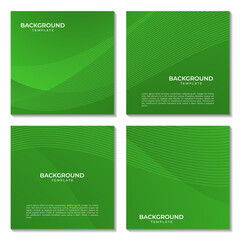 set of squares abstract green gradient colorful wave background