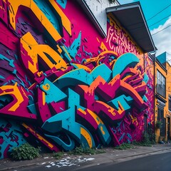 Street art mural, Graffiti wall art, generative AI