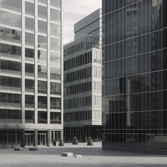 Modern office buildings exterior. generative AI