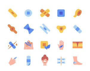 Colored pharmacy patches set