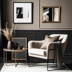 Mockup of a modern living room image. generative AI
