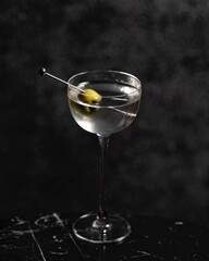 martini cocktail with olives