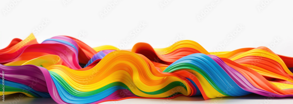 Poster abstract modern spectrum multicolored texture, wallpaper with wavy layers and ruffles. ai generative