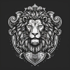 Lion Logo, Crest, Banner, Company logo, Brand logo. Generative AI.