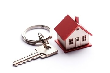 House key with a miniature house - generative ai