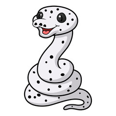 Fototapeta premium Cute cow reticulated python cartoon