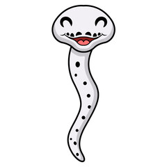 Cute cow reticulated python cartoon