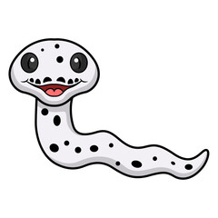 Cute cow reticulated python cartoon