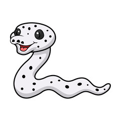 Cute cow reticulated python cartoon