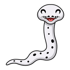 Fototapeta premium Cute cow reticulated python cartoon