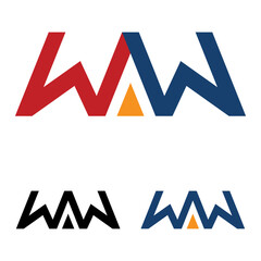 letter WW twin logo template