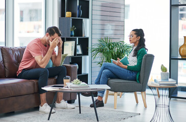 What hurts today might help you tomorrow. a young man crying while having a discussion with a woman...