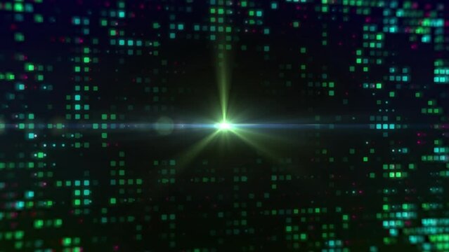 Animation of glowing spots and data processing