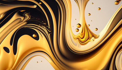Abstract gold liquid background. Generative AI