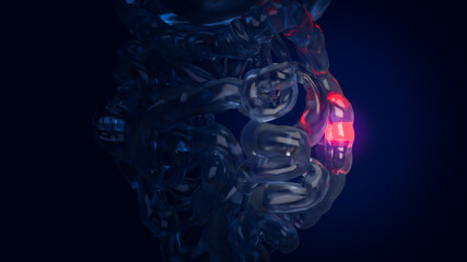 The viscera for intestine inflammation medical concept 3d rendering