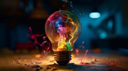 Captivating, Colorful & Innovative: A Stunning Photography Shoot Captured with Future-Forward Equipment & Brilliantly Illuminating Light Bulbs, Generative AI