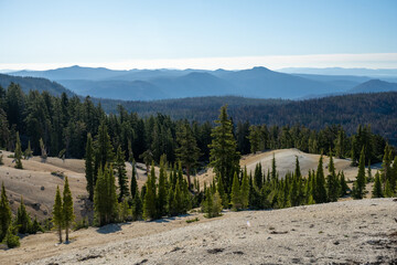 Pines Grow Sparsely In The Rocky HIlls In Lassen Volcanic