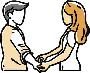 Lovers are holding hands together png graphic clipart design