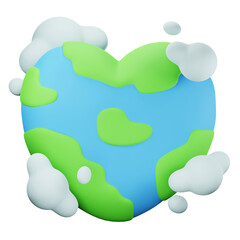 earth love 3d illustration