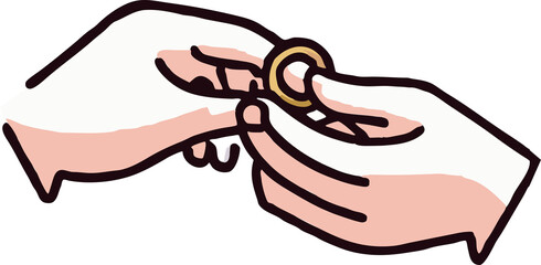 Obraz premium Putting a ring to lover's hand png graphic clipart design