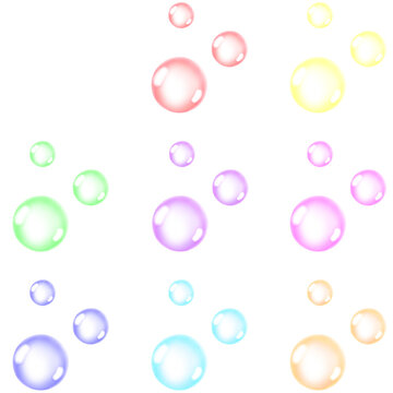 9 Assorted Color Transparent Bubble Pack