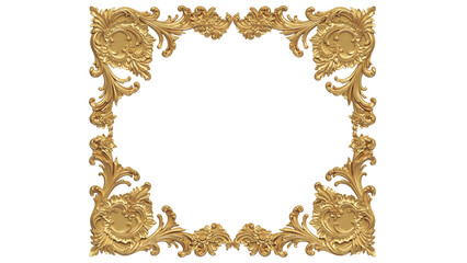 frame with metal gold ornament - obrazy, fototapety, plakaty