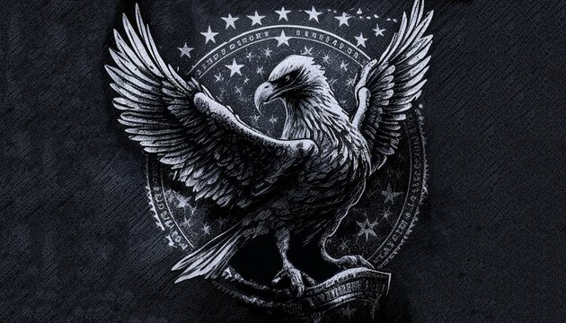 Eagle Bird logo design illustration concept. Bird stamp template.