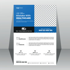 Obraz premium Creative and minimal medical healthcare flyer poster template design.