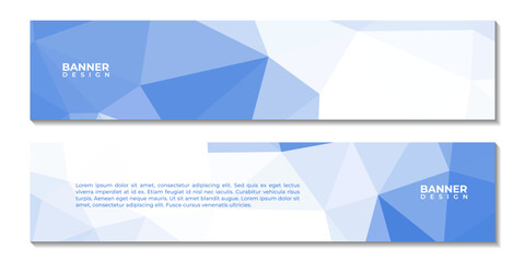 set of banners with abstract blue gradient triangle colorful geometric background