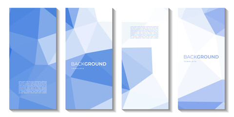 set of brochures with abstract blue gradient triangle colorful geometric background
