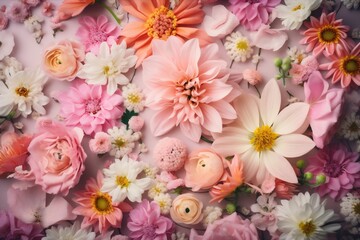 Obraz na płótnie Canvas valentine watercolor spring design background flower peonies pastel blossom art color. Generative AI.