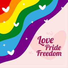 LGBT Pride backgrounds for banners, social media posts, flyers, vector illustration with hearts
