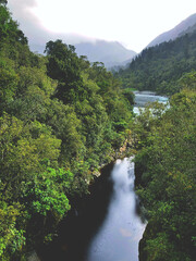waterfall in the mountains