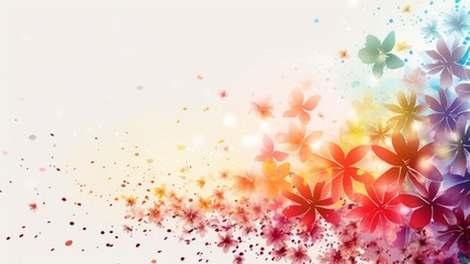 カラフルな花柄の抽象的な背景：AI作品
