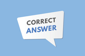 Correct Answer text Button. Correct Answer Sign Icon Label Sticker Web Buttons