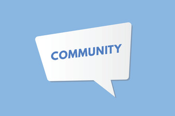 Community text Button. Community Sign Icon Label Sticker Web Buttons
