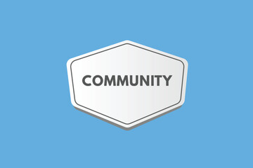 Community text Button. Community Sign Icon Label Sticker Web Buttons