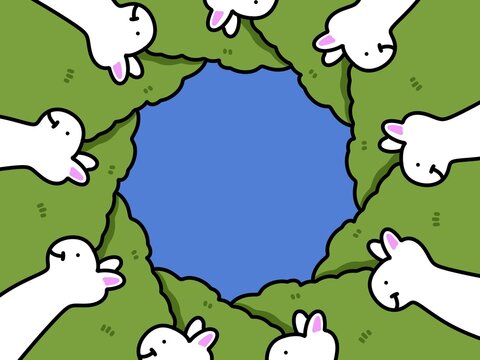 art color of cute rabbit cartoon