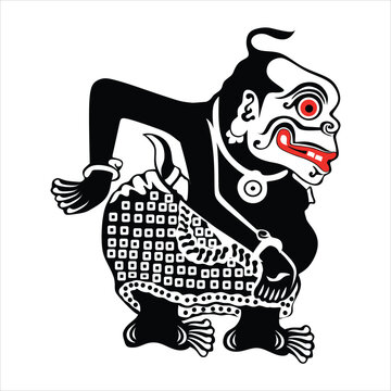 bawor or bagong one of the character of javanesse shadow puppet 