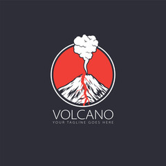 simple volcano logo design inspirations.Simple illustration of volcano mountain vector logo for web design