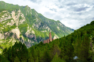 The way to ancient watch tower. West Sichuan Plateau scenery- Danba tibetan village. Taken on the...