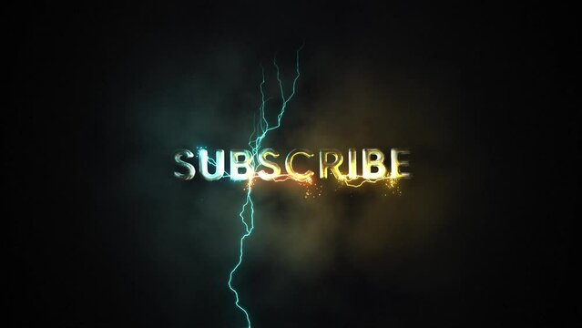 thunder effect with subscribe text. electrical subscribe effect